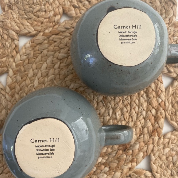 Garnet Hill Coffee Tea Mug Made of Stoneware Pottery Holds 16+ Ounces (Two Mugs) - Picture 3 of 10